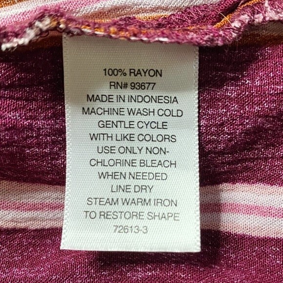 a.n.a Maroon & White Striped Button-up Long Sleeve Blouse Size Large Tall - Picture 5 of 7